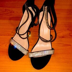 Black and silver heels